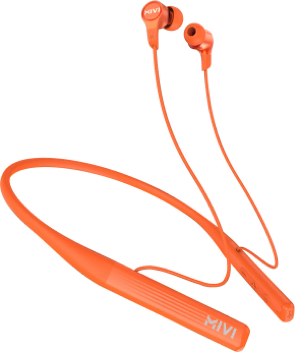 Mivi Collar 2A with Fast Charging Bluetooth Headset (Orange, In the Ear)