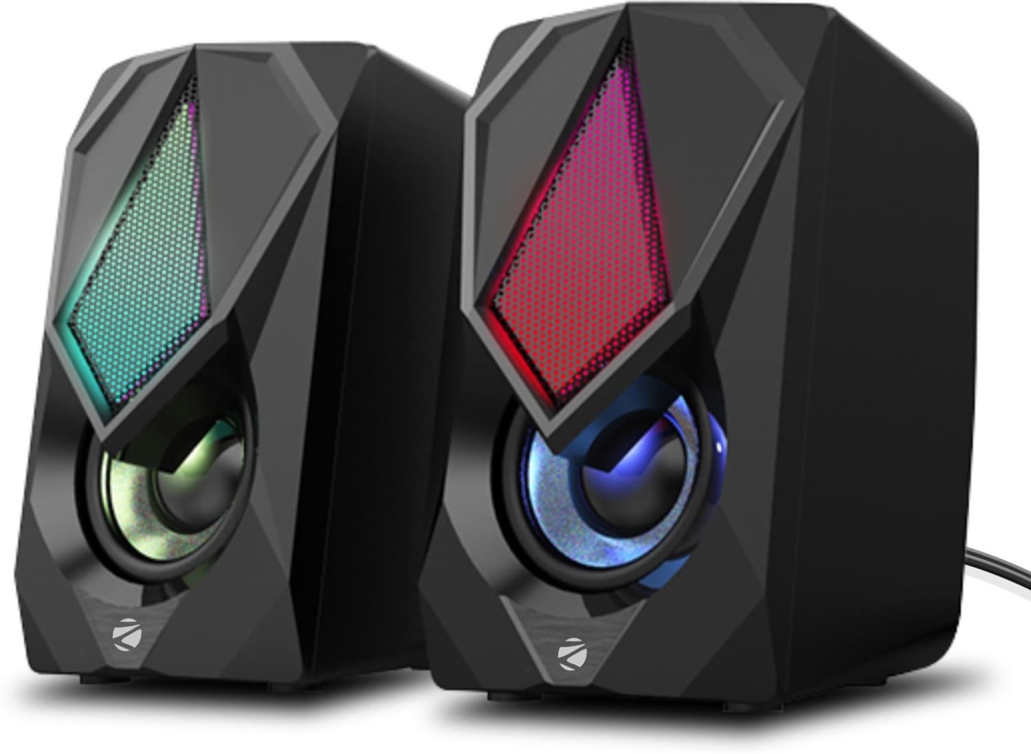ZEBRONICS WARRIOR II 2.0 CHANNEL USB SPEAKER, LED LIGHTS WITH USB POWERED AND VOLUME CONTROL 10 W Laptop/Desktop Speaker (Black, 2.0 Channel)