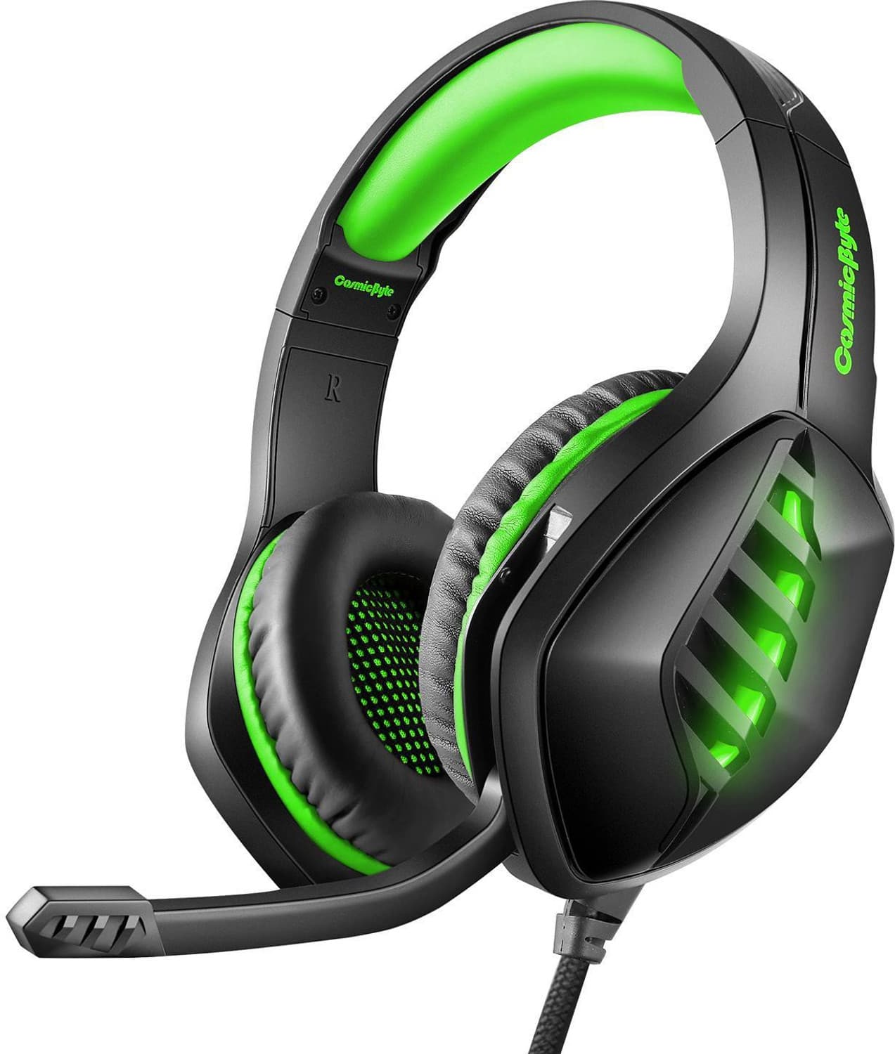 Cosmic Byte GS430 Wired Gaming Headset (Green, On the Ear)
