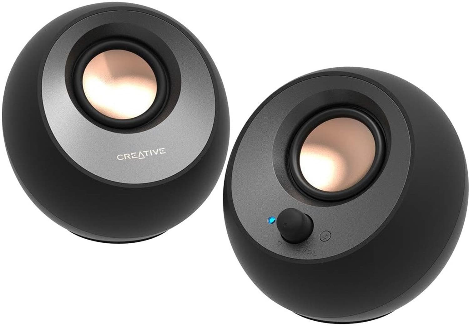 CREATIVE CT-Pebble V3-BK 16 W Bluetooth Laptop/Desktop Speaker (Black, Grey, 2.0 Channel)