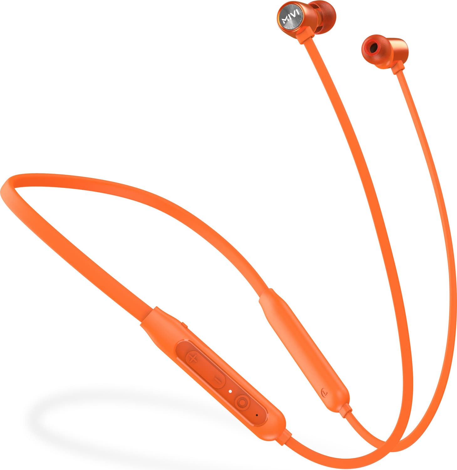 Mivi Collar Classic Neckband with Fast Charging Bluetooth Headset (Orange, In the Ear)