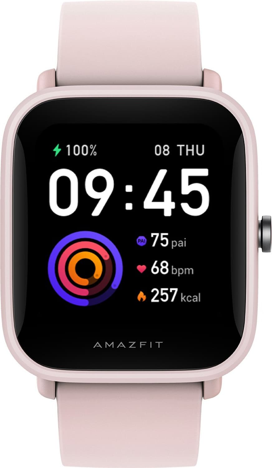 Amazfit Bip U pro 1.43 Full HD display with GLONASS GPS and AI assistant Smartwatch (Pink Strap, Regular)