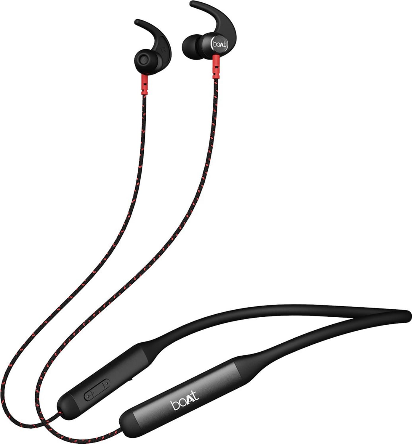 boAt Rockerz 333 Upto 30 Hours Battery Bluetooth Headset (Cherry Black, In the Ear)