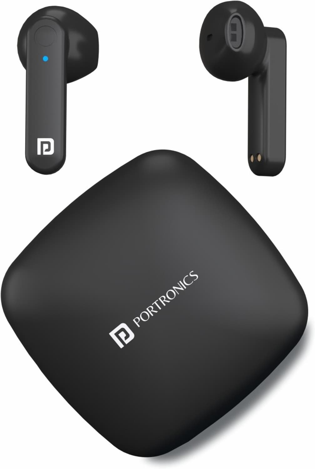 Portronics Harmonics Twins S2 Bluetooth Headset (Black, True Wireless)