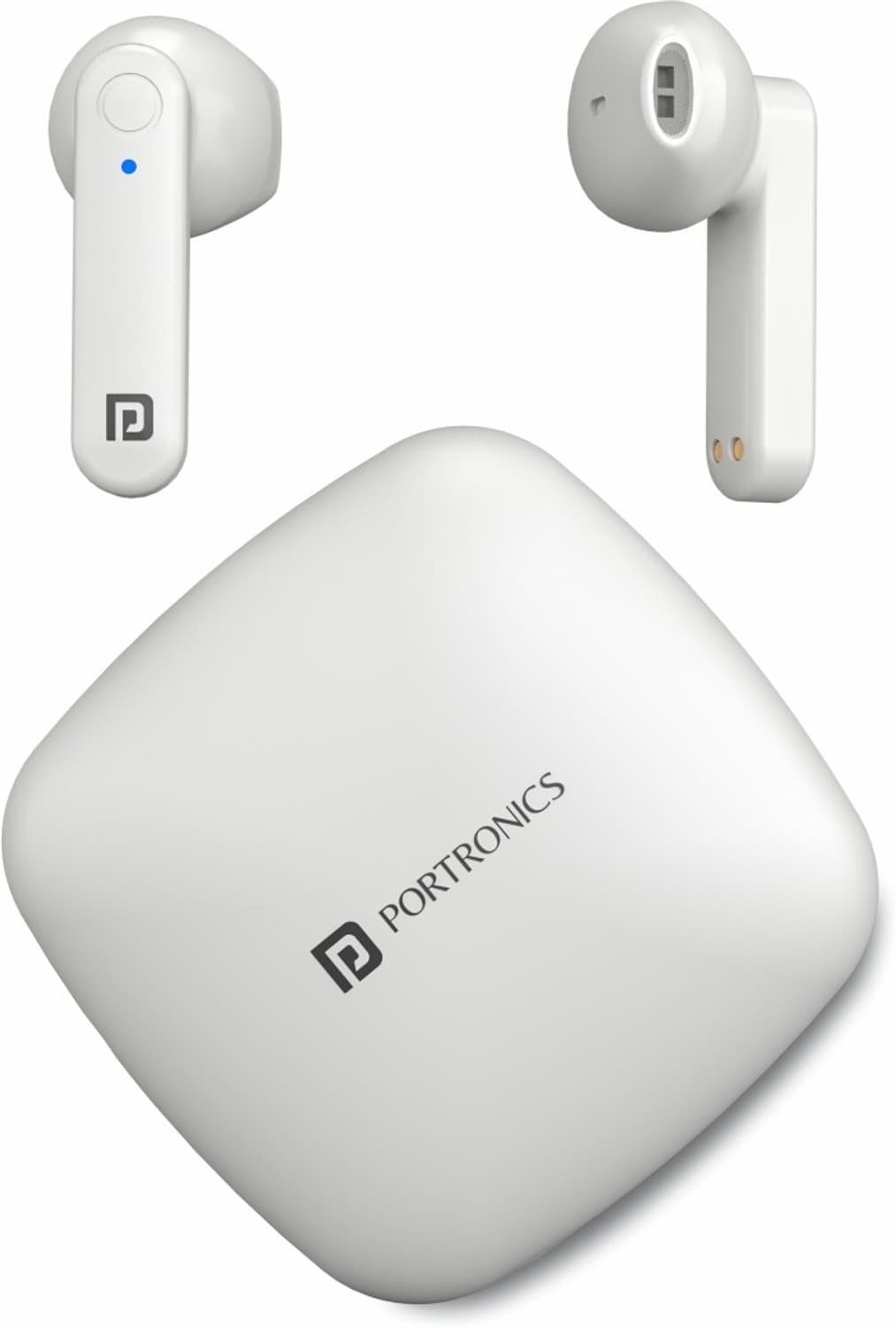 Portronics Harmonics Twins S2 Bluetooth Headset (White, True Wireless)