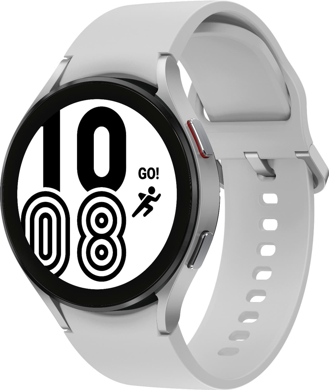 SAMSUNG Galaxy Watch4 LTE (4.4cm) Smartwatch (Silver Strap, Free Size)