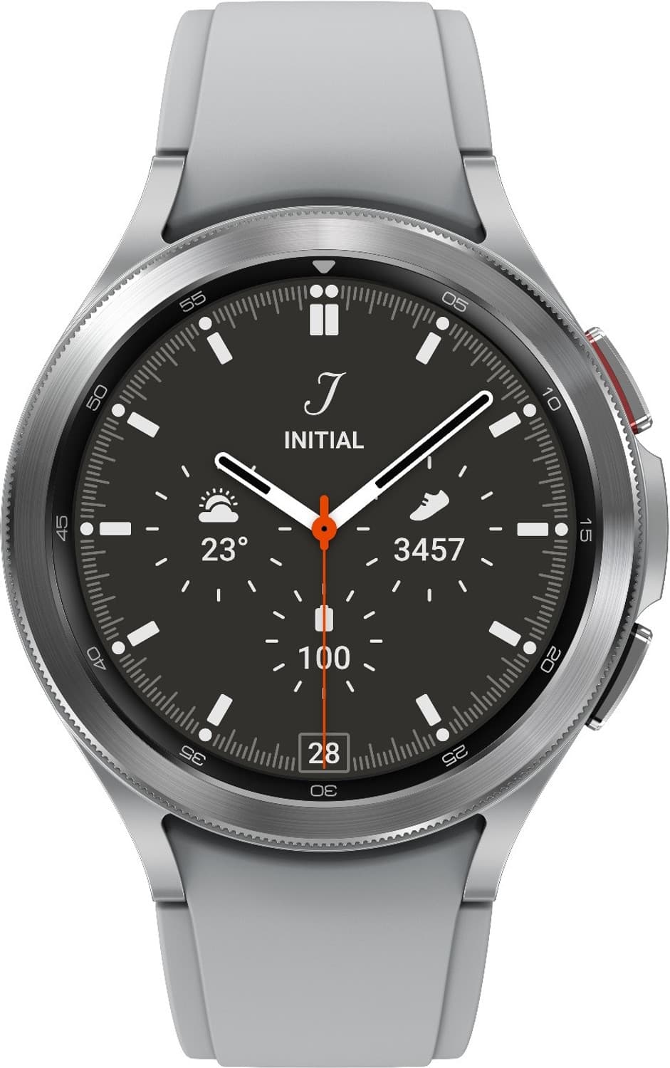 SAMSUNG Galaxy Watch4 Classic LTE (4.6cm) Smartwatch (Silver Strap, Free Size)