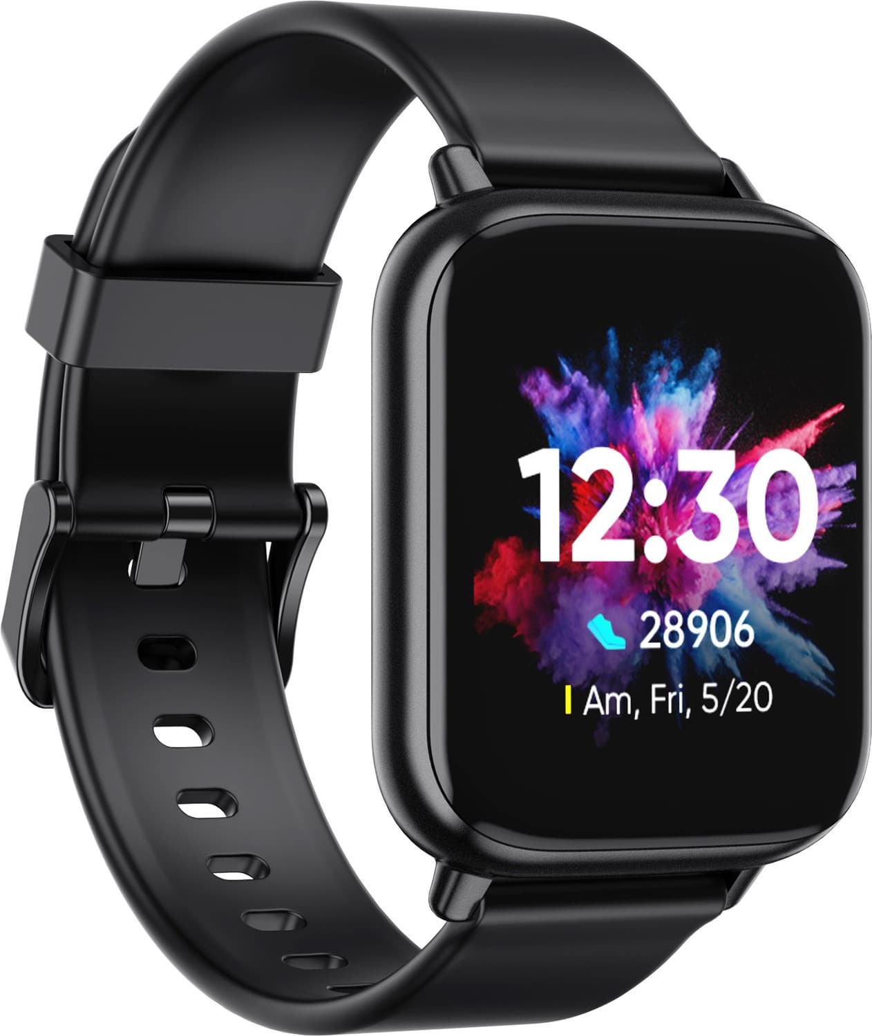 DIZO Watch 2 (by realme TechLife) (Black Strap, Free Size)