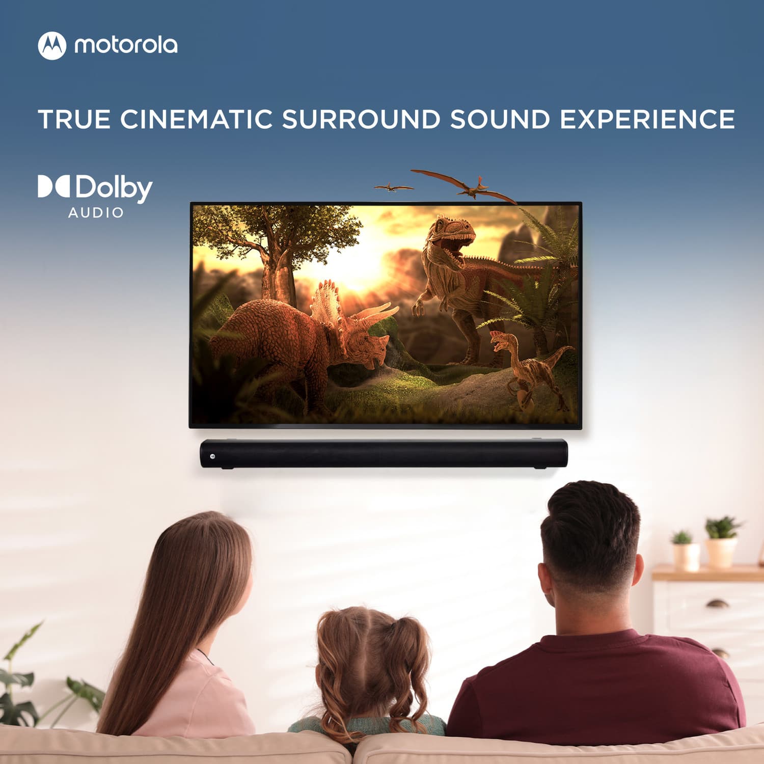 MOTOROLA AmphisoundX Dolby with HDMI Arc 120 W Bluetooth Soundbar (Metallic Grey, 2.1 Channel)