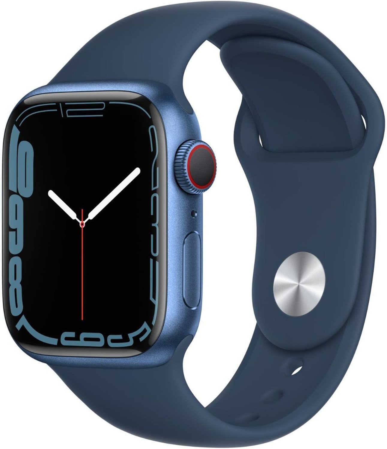 APPLE Watch Series 7 GPS + Cellular, MKHU3HN/A 41 mm Aluminium Case (Blue Strap, Regular)