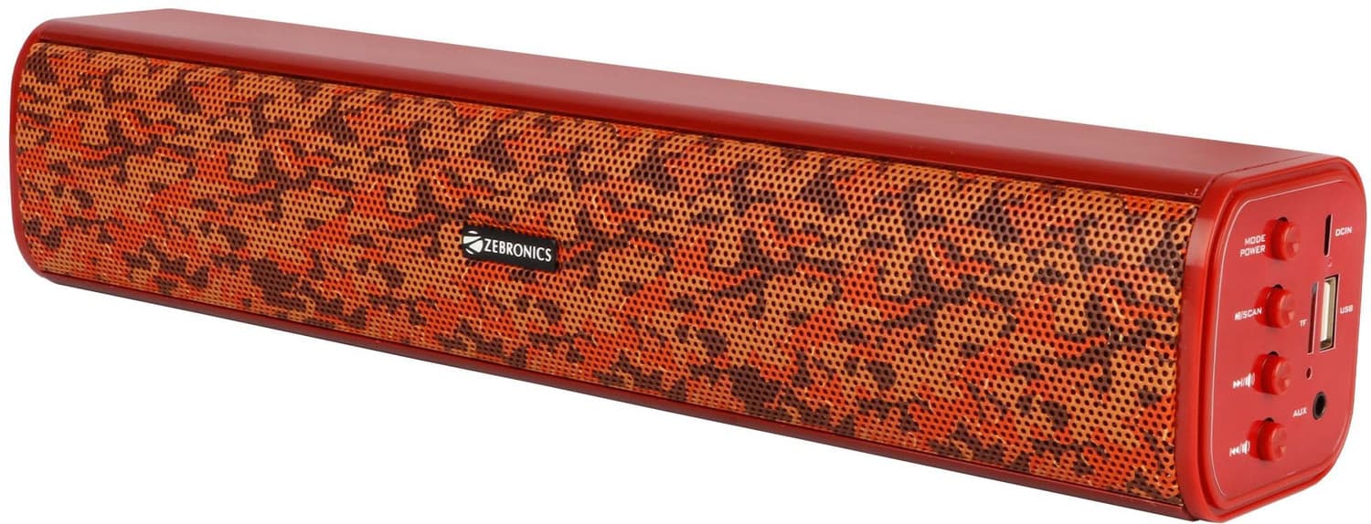 ZEBRONICS Zeb-Vita Plus 16 W Bluetooth Laptop/Desktop Speaker (Red Camo, Stereo Channel)