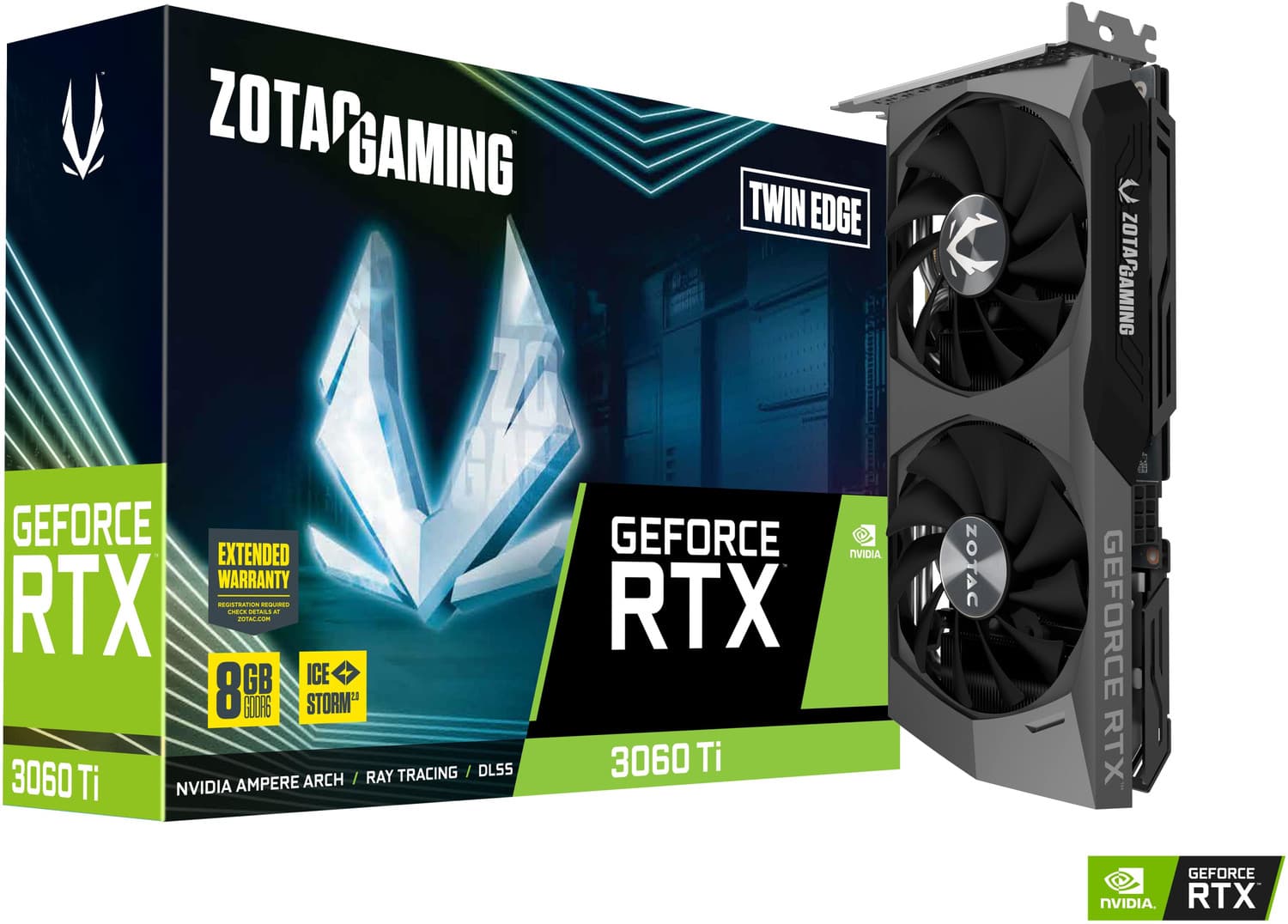 ZOTAC NVIDIA RTX 3060 Ti Twin Edge LHR 8 GB GDDR6 Graphics Card