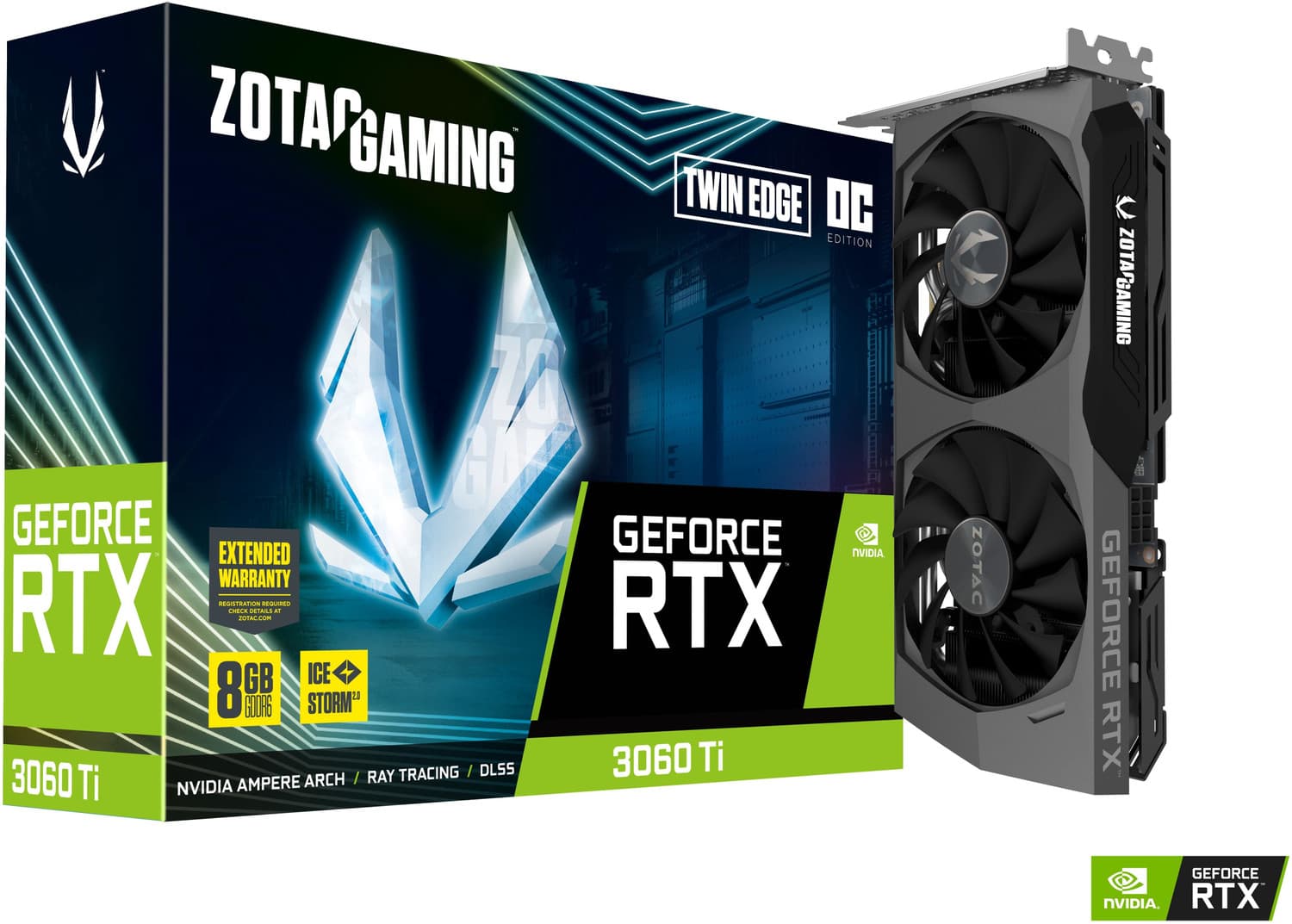 ZOTAC NVIDIA RTX 3060 Ti Twin Edge OC LHR 8 GB GDDR6 Graphics Card