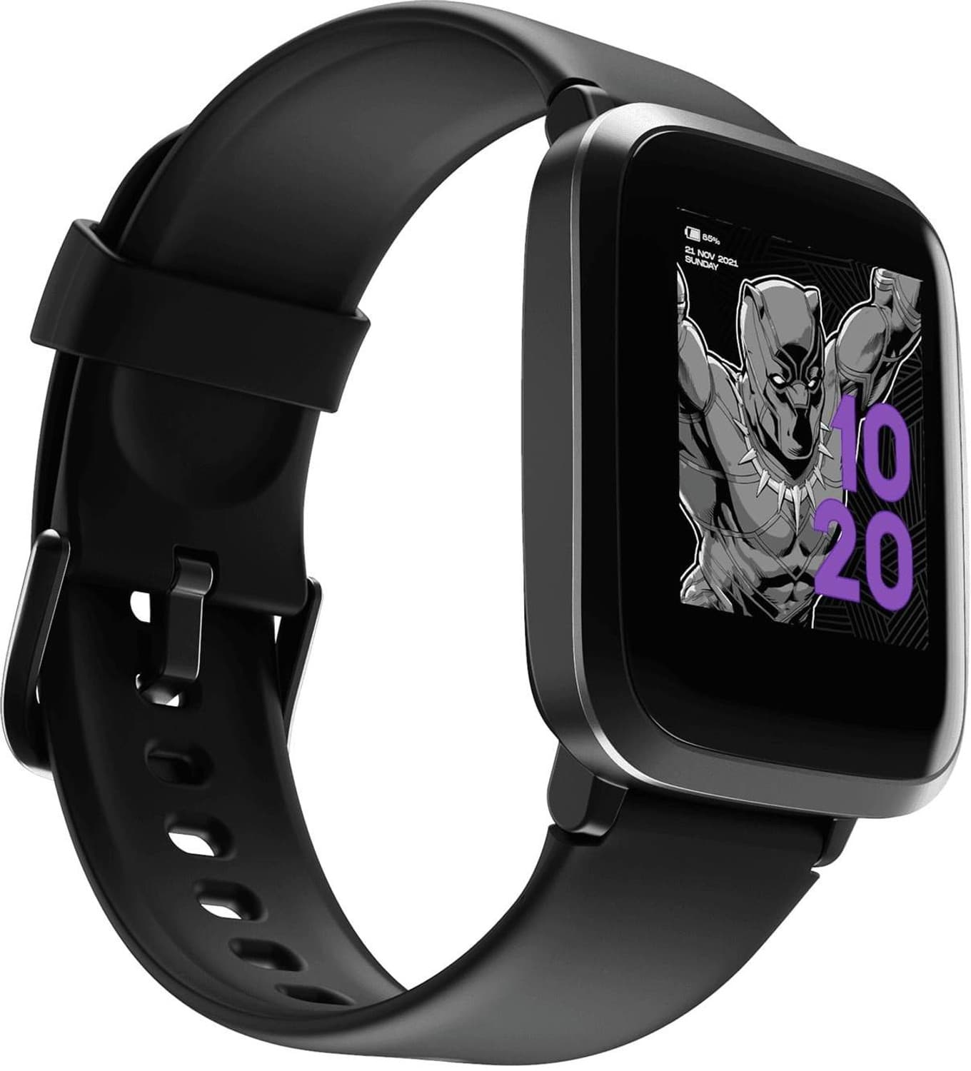 boAt Storm 1.3" BlackPantherEdition Smartwatch (Black Strap, Regular)