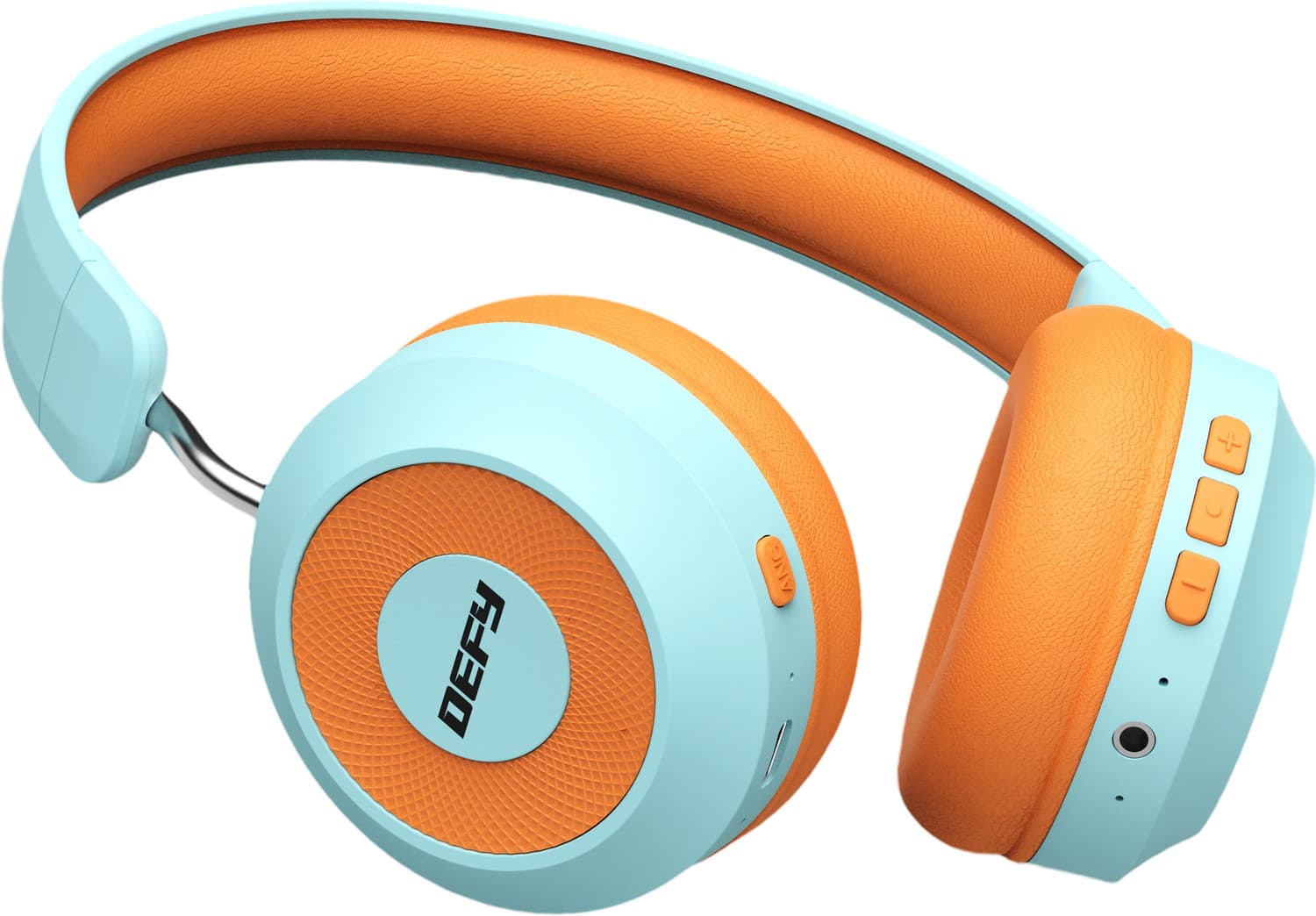 DEFY BassX ANC Active Noise Cancellation Bluetooth Headset (Vibrant Cyan, On the Ear)