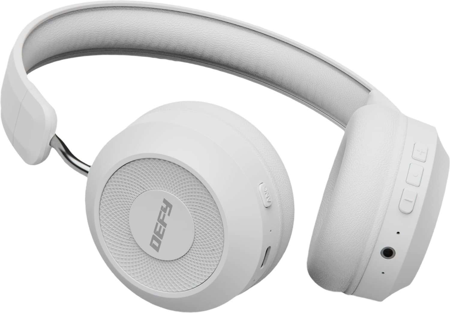 DEFY BassX ANC Active Noise Cancellation Bluetooth Headset (Cool White, On the Ear)