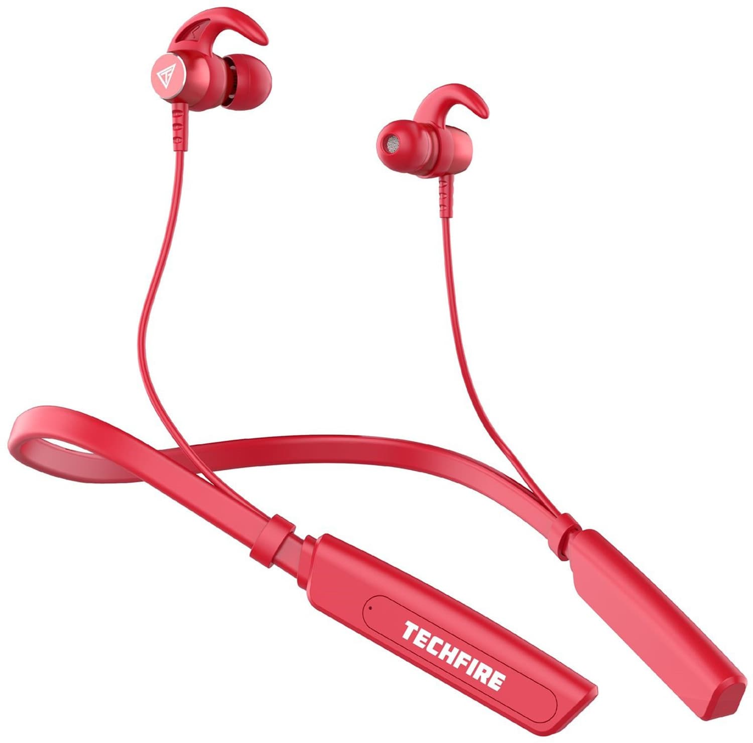 TECHFIRE Fire 500v2 Neckband hi-bass Wireless Bluetooth headphone Bluetooth Headset (Red, In the Ear)