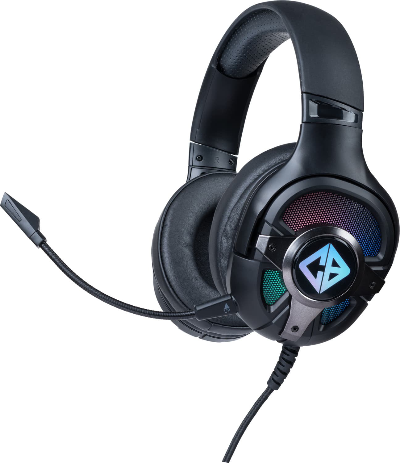 Cosmic Byte Oberon 7.1 RGB Gaming Headset with Dual Input- USB and 3.5mm Jack Wired Gaming Headset (Black, On the Ear)