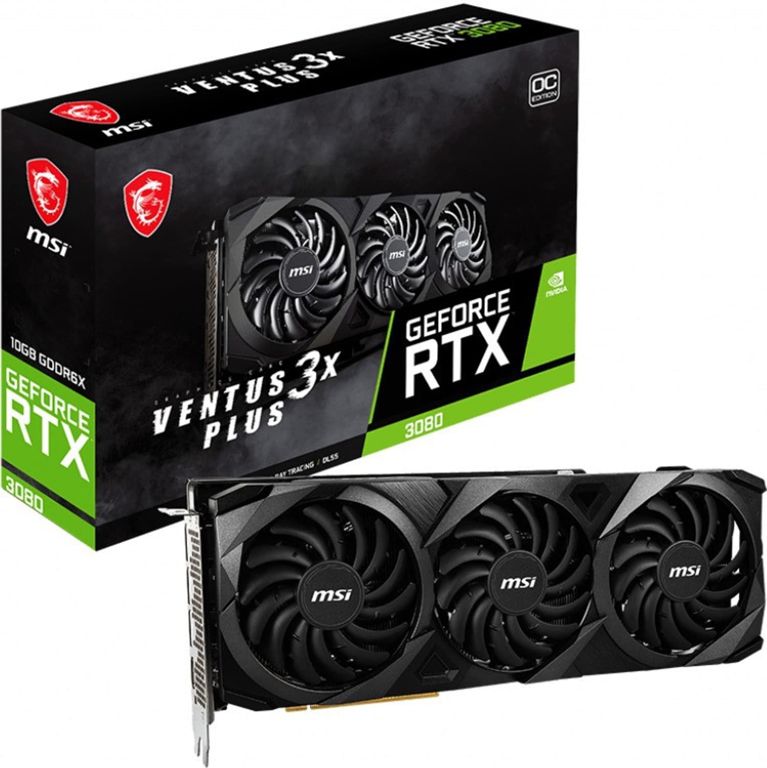 MSI NVIDIA GeForce RTX 3080 VENTUS 3X PLUS 10G OC LHR 10 GB GDDR6X Graphics Card
