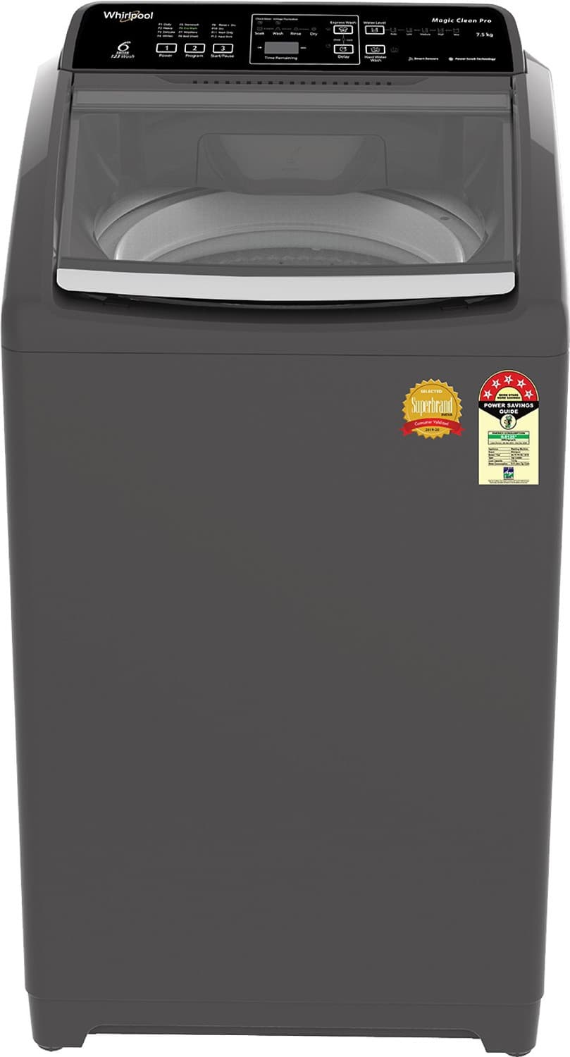 Whirlpool 7.5 kg Fully Automatic Top Load Grey
