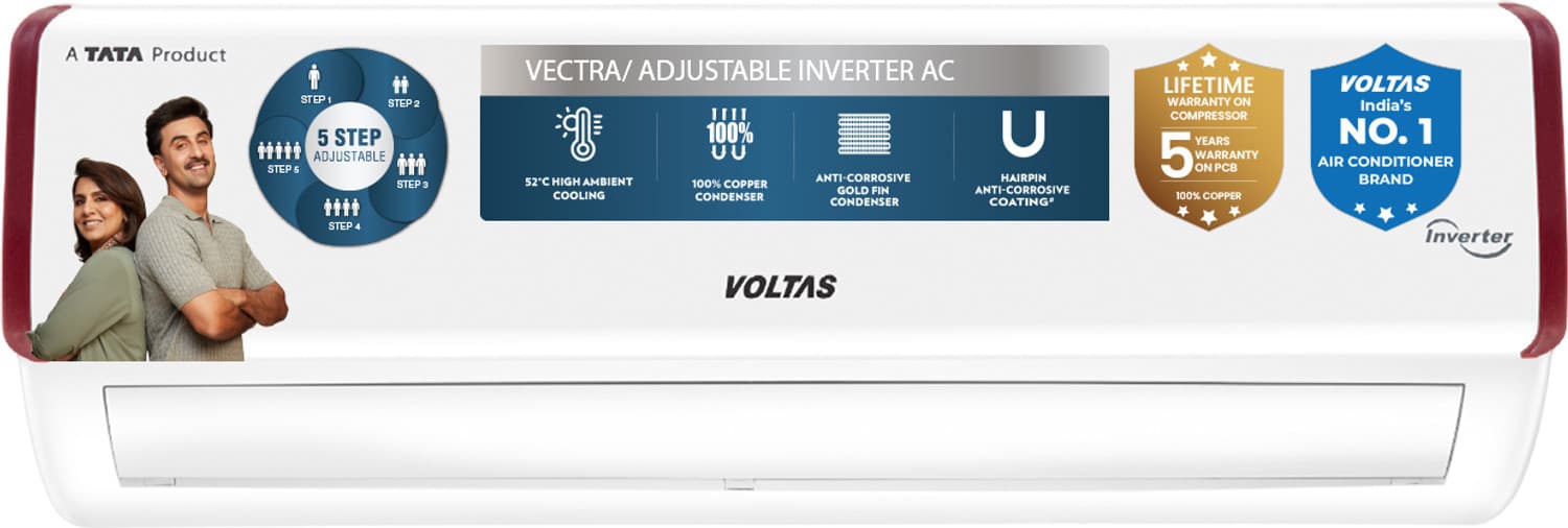 2026 Model 1.5 Ton 5 Star Split Inverter AC (185INV CAQ(4504116), Pearl Maroon, White)