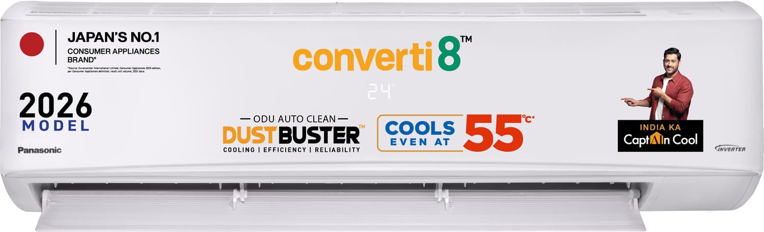 2026 Model 1.5 Ton 3 Star Split Inverter Smart Auto Cool, DustBuster Tech, Higher Airflow, 2-Way Swing, Cools at 55 Deg. C, Copper Condenser, 8in1 Con...