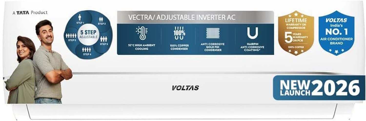 2026 Model 1.5 Ton 3 Star Split Inverter AC (183INV CAV(4504113), White)