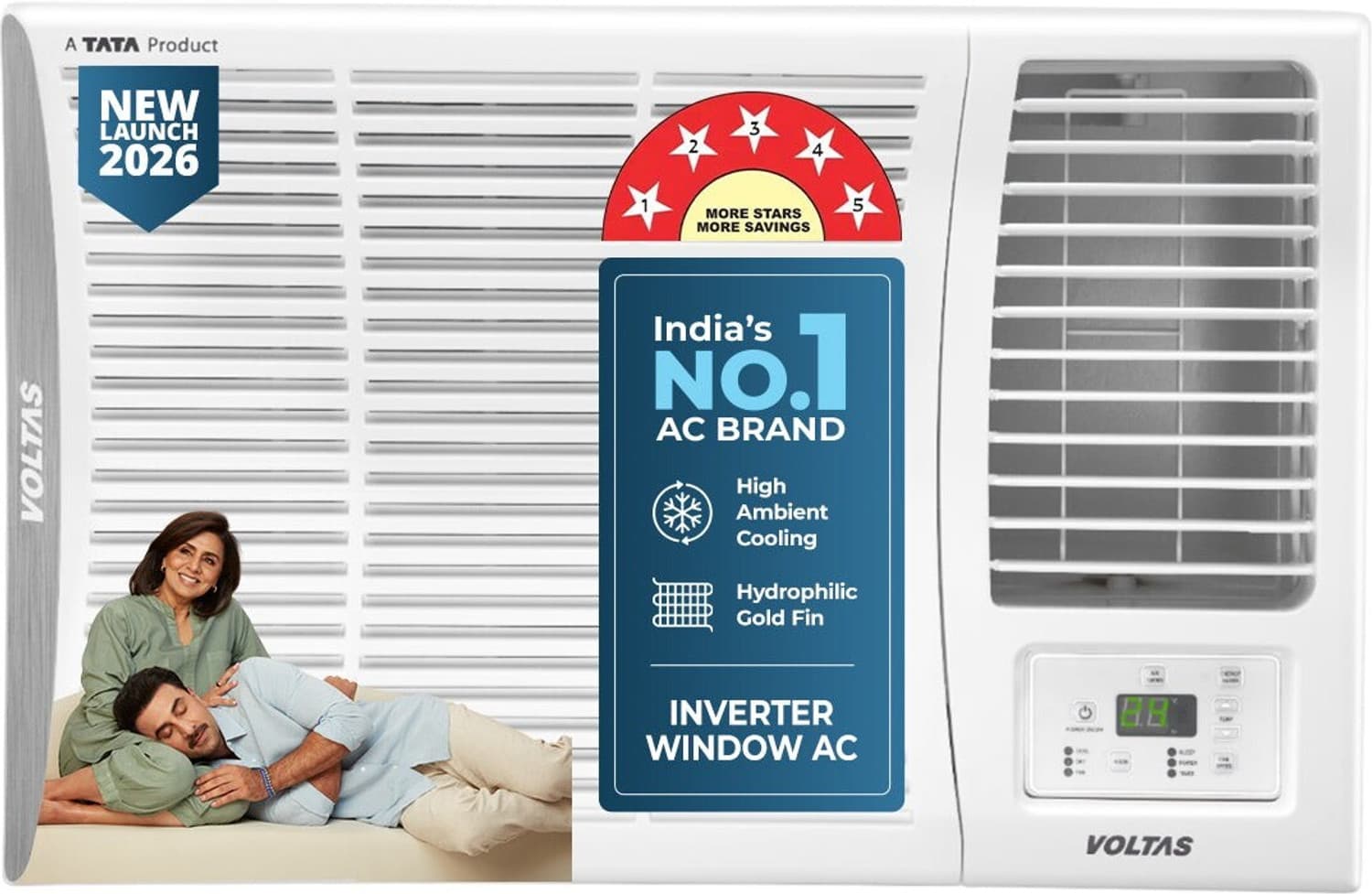 2026 Model 1.5 Ton 5 Star Window Inverter AC (185INV ELITE(4011566), White)