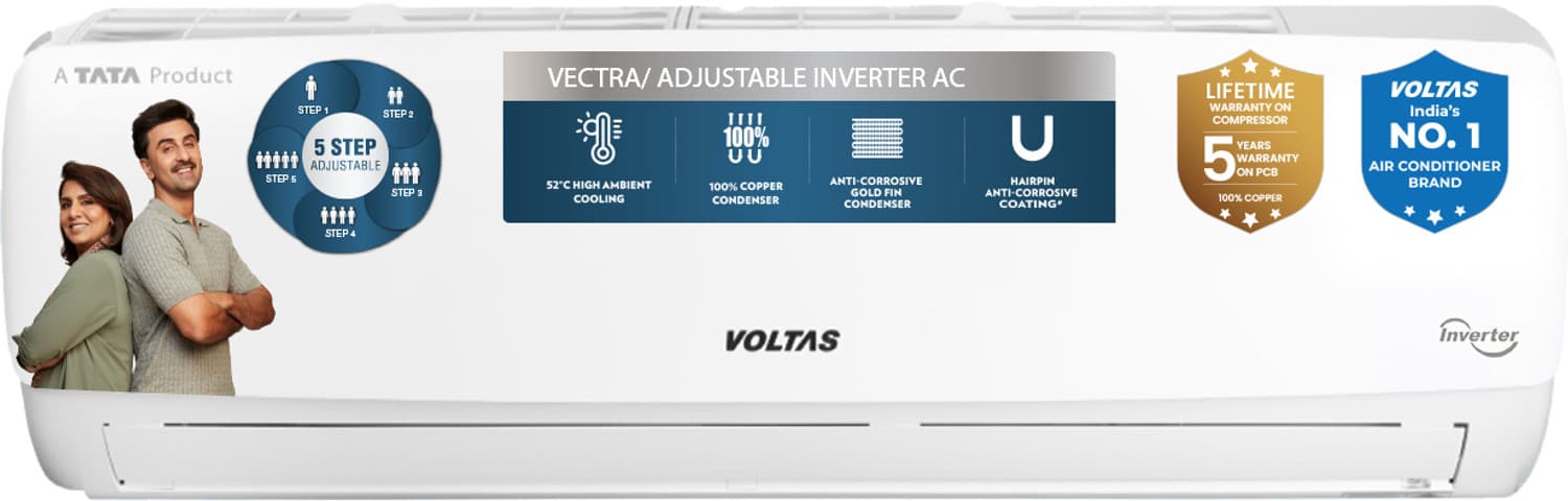 2026 Model 1 Ton 3 Star Split Inverter AC (123INV VECTRA ELEGANT(4504052), White)