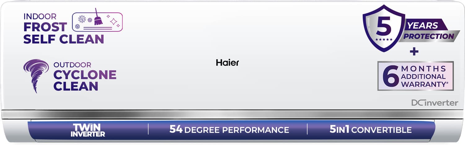 haier 2025 model 1 ton 3 star split twin inverter ac