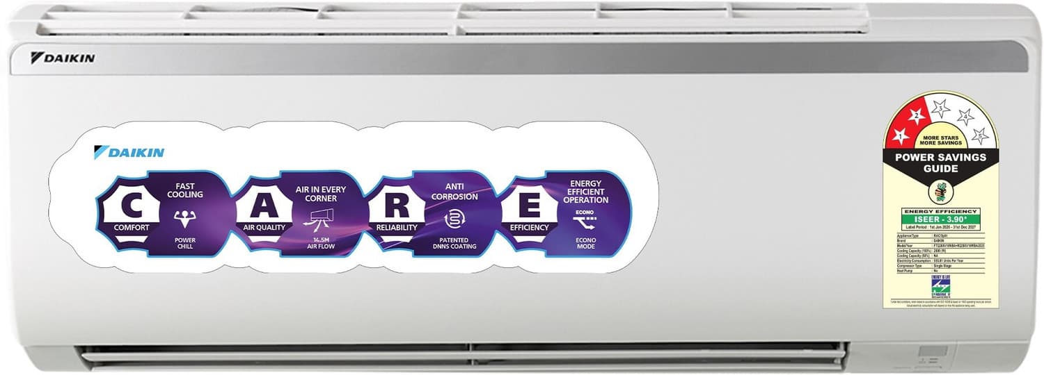 2026 Model 0.9 Ton 2 Star Split Fixed Speed AC (FTQ30XV16VBA+RQ30XV16VBA, White)
