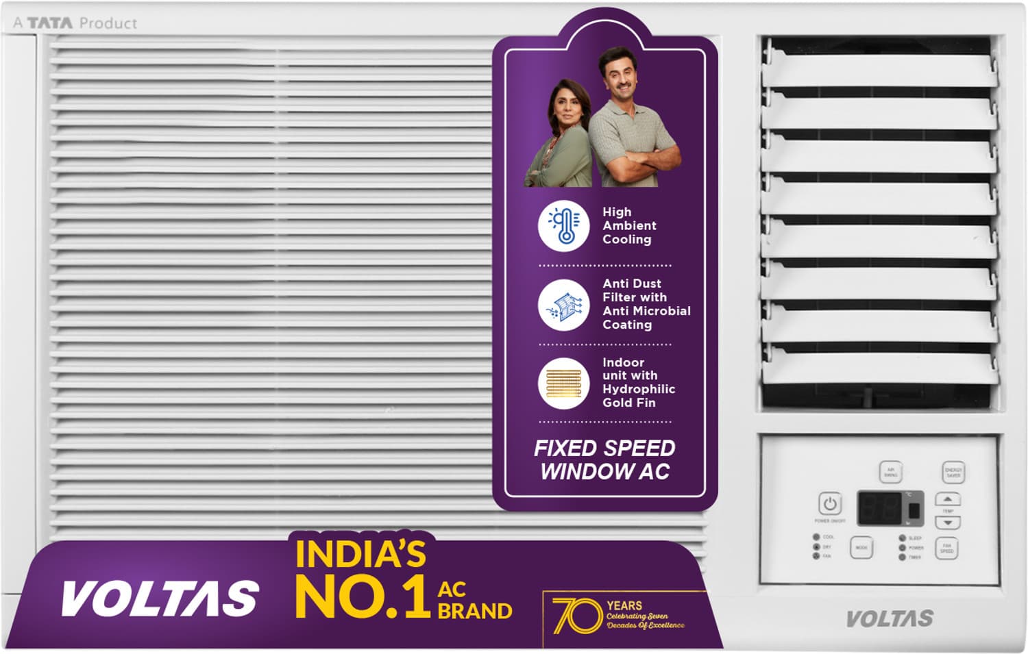 2026 Model 1 Ton 2 Star Window Fixed Speed AC (122FS PLATINA(4011571), White)