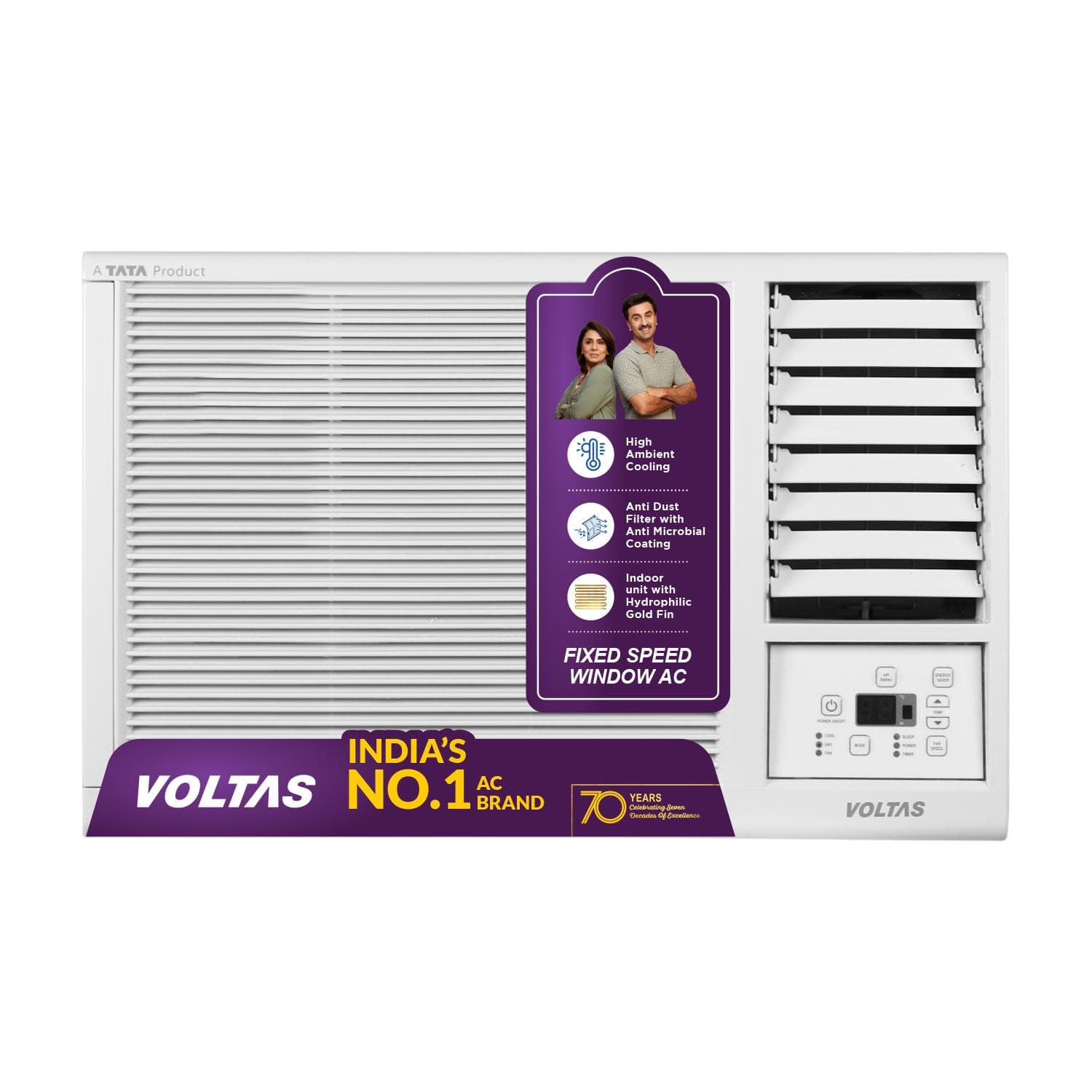 2026 Model 1 Ton 2 Star Window Fixed Speed AC (122FS PLATINA(4011571), White)