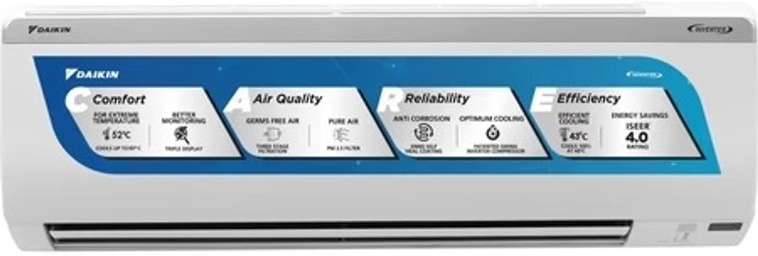 2025 Model 1 Ton 3 Star Split Inverter AC (FTKL35UV16W3+RKL35UV16W3, White, Silver)