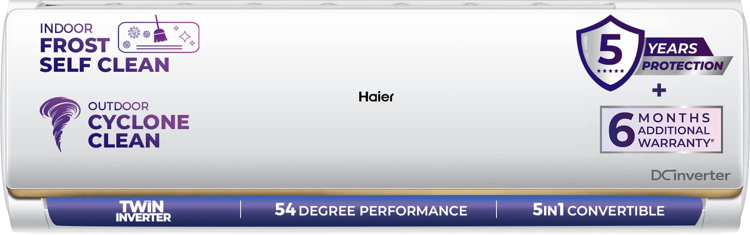 Haier 2026 Model 1 Ton 3 Star Split Twin Inverter AC