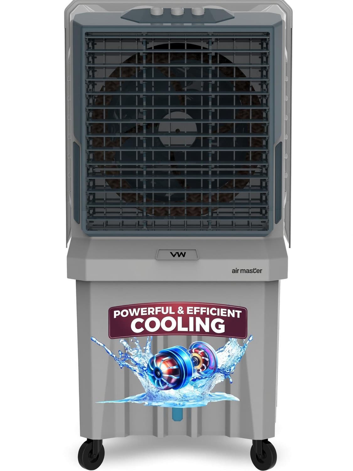 100 L Desert Air Cooler With 3 side Honeycomb, Bacteria Free Cooling Pad Technology, Inverter Compatible (Grey, AirMaster 100)