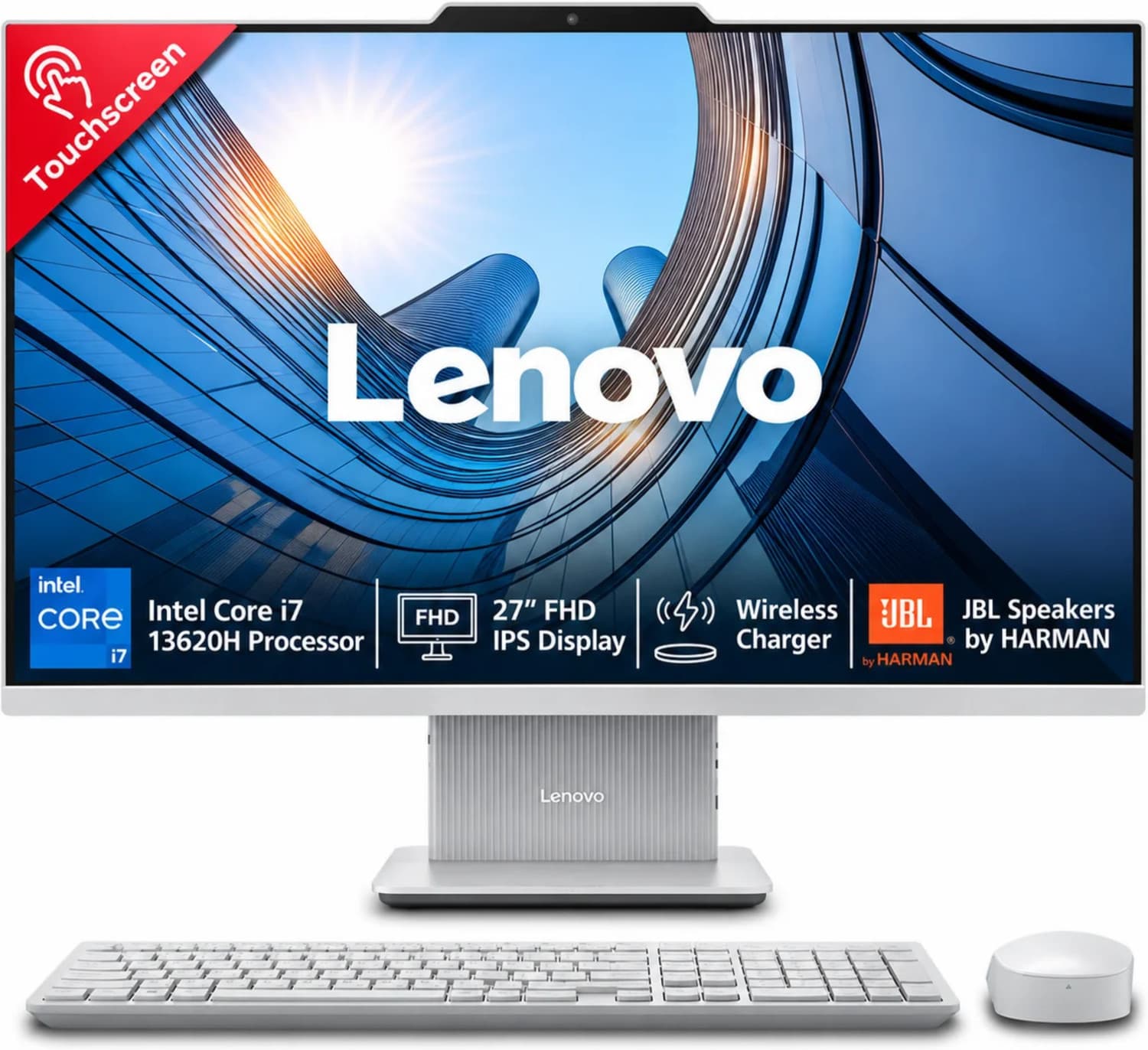 Lenovo IdeaCentre AIO Core i7 (24 GB DDR5/1 TB SSD/Windows 11 Home/27 Inch Screen/IdeaCentre AIO) with MS Office (Cloud Grey, 47.3 cm x 61.1 cm x 19.2...
