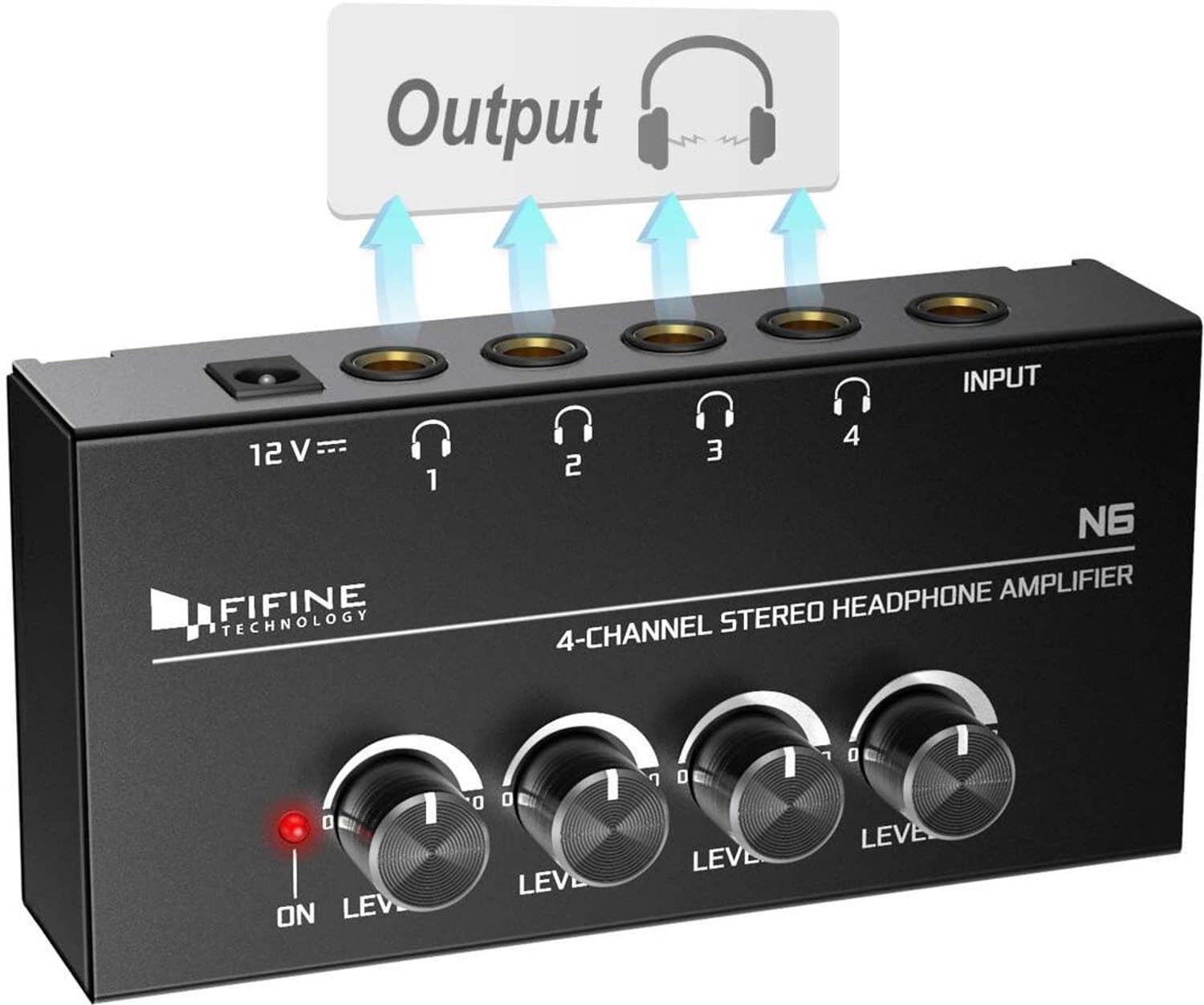 Fifine N6 160 W AV Control Amplifier (Black)