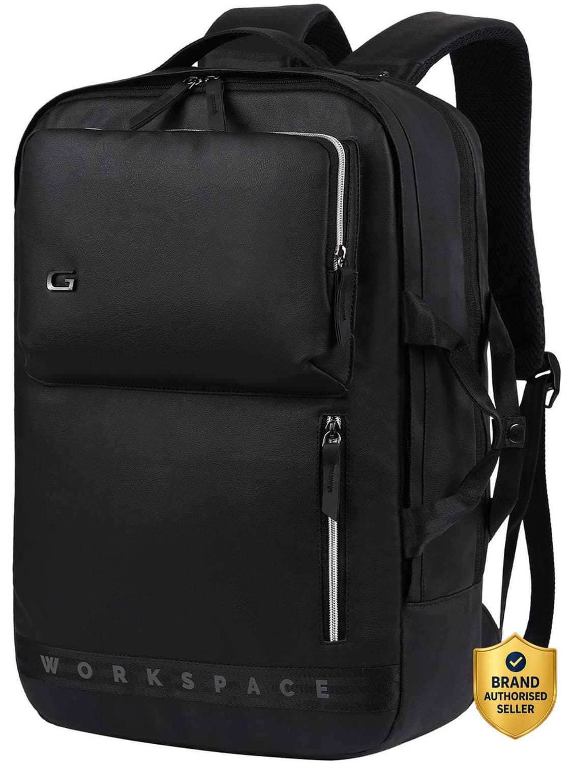 Gear WORKSPACE HYBRID LEATHER BRIEFCASE LAPTOP BACKPACK 21 L Laptop Backpack