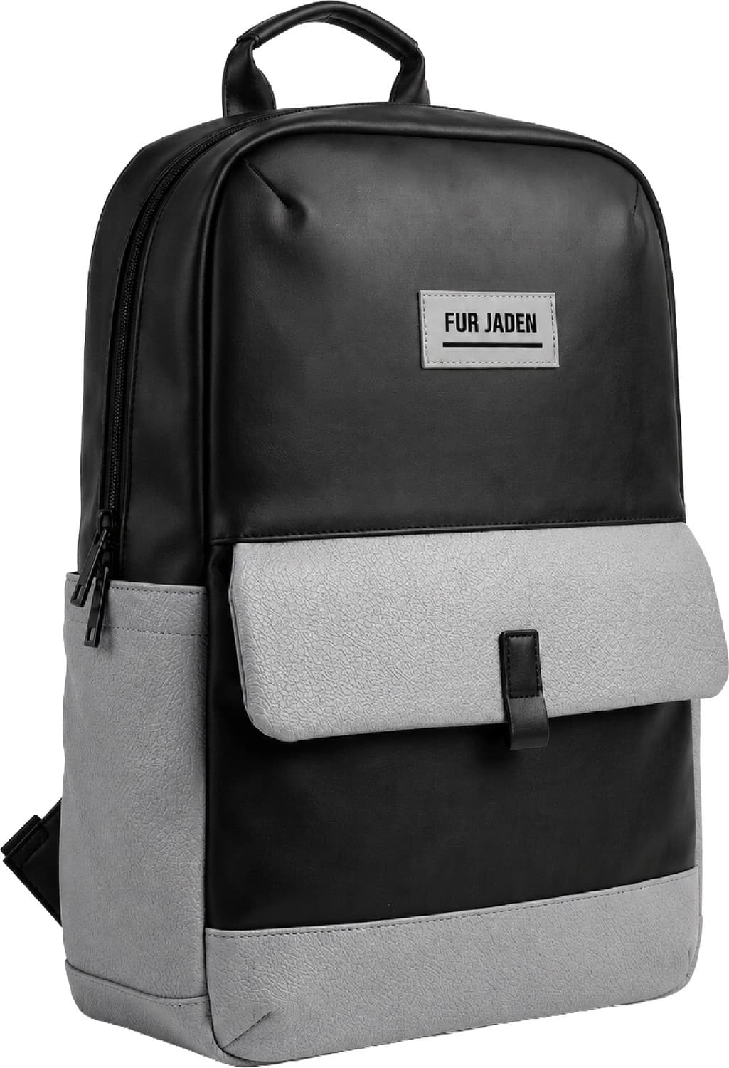 Medium 25 L Laptop Backpack 15.6 Inch Faux Leather with multiple pocket (Black)