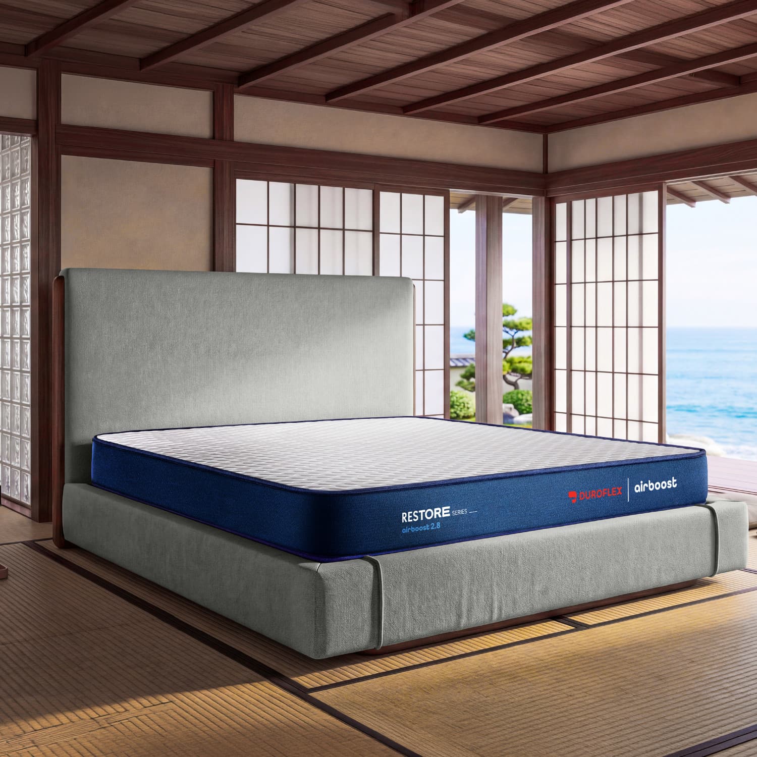 Duropedic Livein Airboost 2.8, Medium Firm Orthopedic 8 inch King High Density (HD) Foam Mattress (L x W: 78 inch x 72 inch)