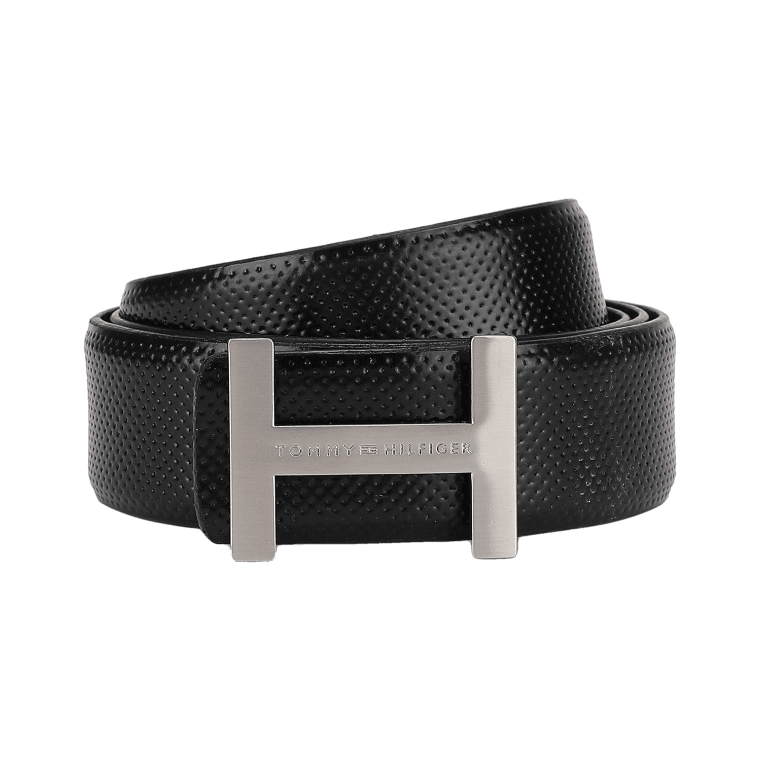 TOMMY HILFIGER Men Black Genuine Leather Belt