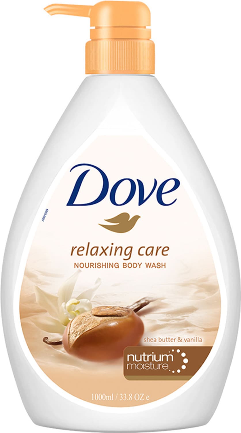 DOVE Relaxing Shea Butter Body Wash with Vanilla for Soft Skin, Soothing Scent