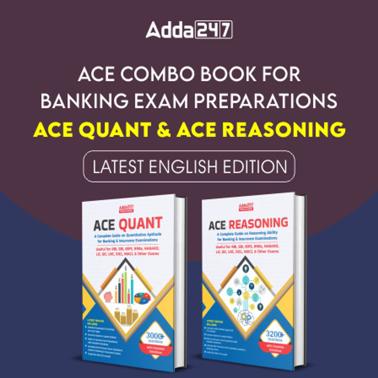 Book Combo for Bank Exams (Ace Quant & Ace Reasoning) English Edition (Paperback, Adda247 Publications)