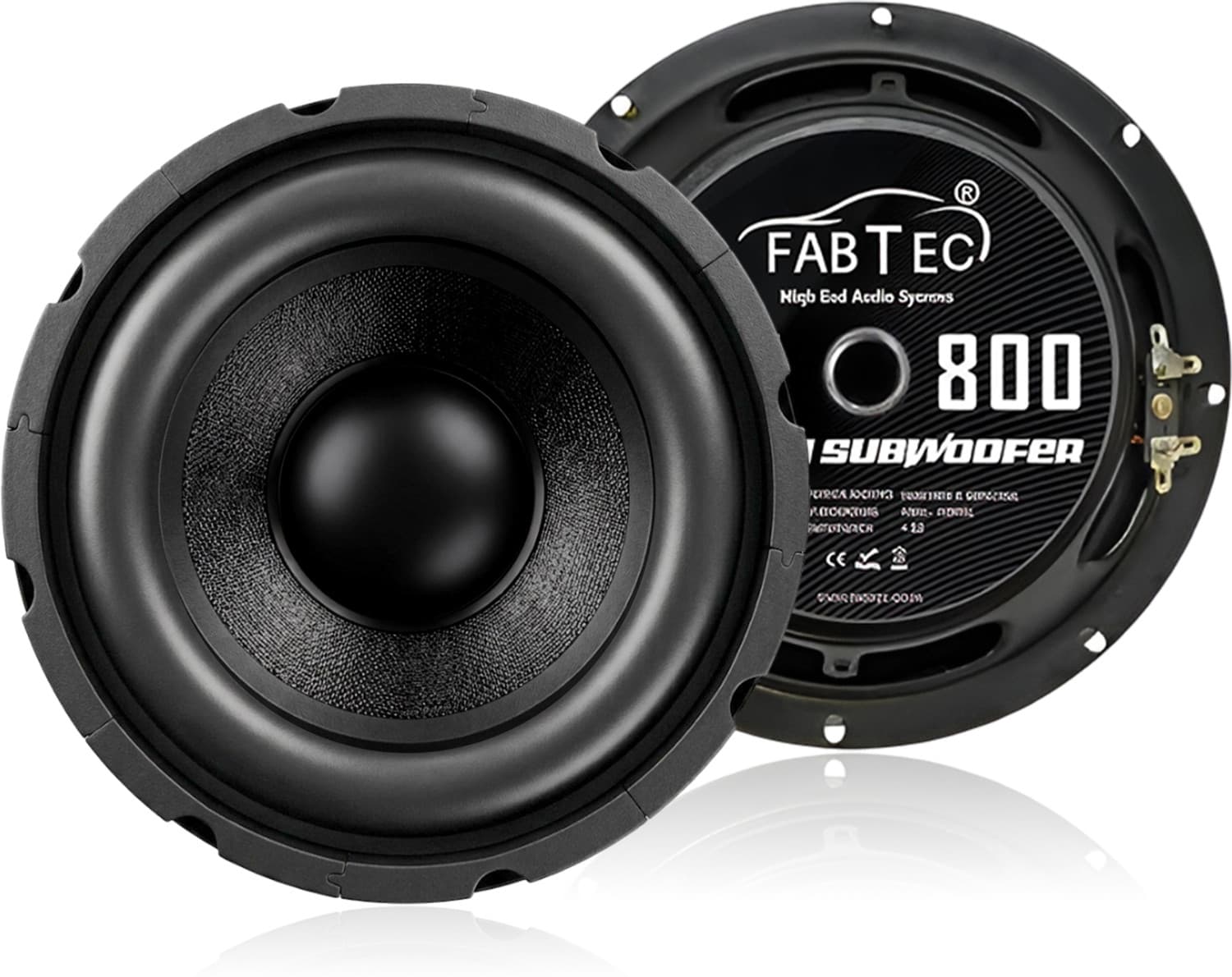 FABTEC 8 Inch Subwoofer with 150W RMS, 4-ohms , 600W Peak Power For Car 90dB Bass Audio Single Magnet, Car Audio System Subwoofer