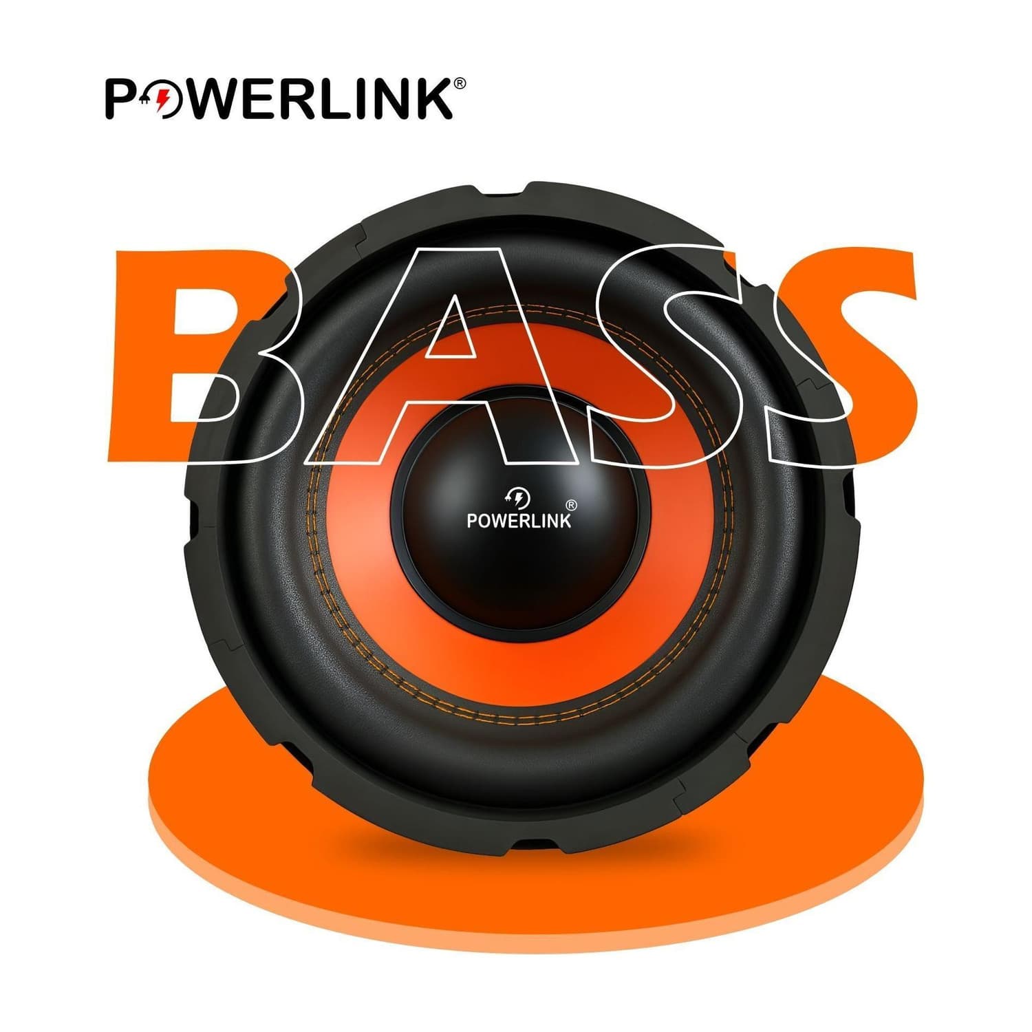 Powerlink 8" Subwoofer Imported Orange SPL Foam 200W Peak RMS Power/4-Ohm /1.5-Inch Copper Coil / 120mm Single Magnet Subwoofer