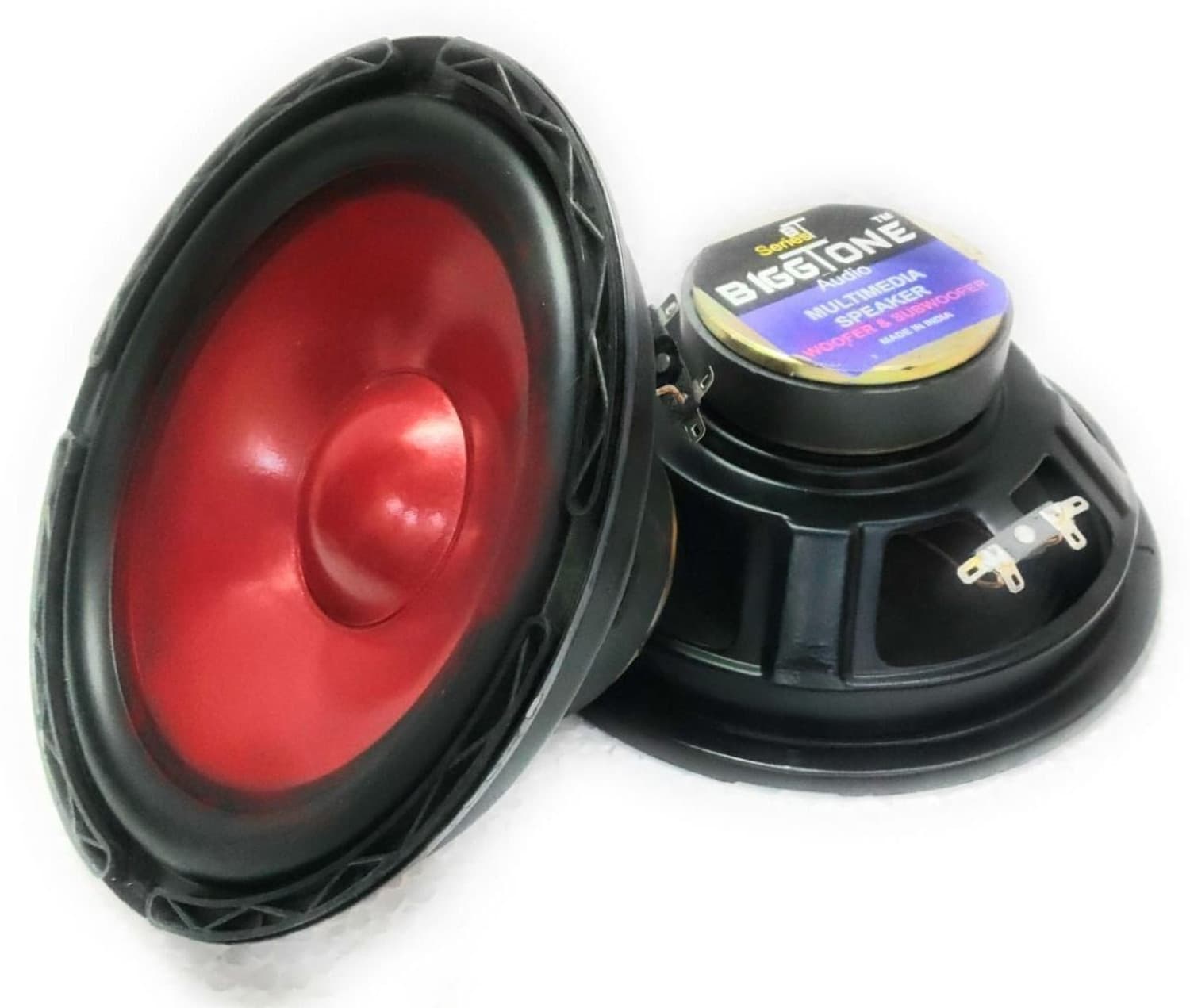 8" Sparkle Car Woofer Speaker | Deep Bass Performance Red Subwoofer (Powered , RMS Power: 150 W)