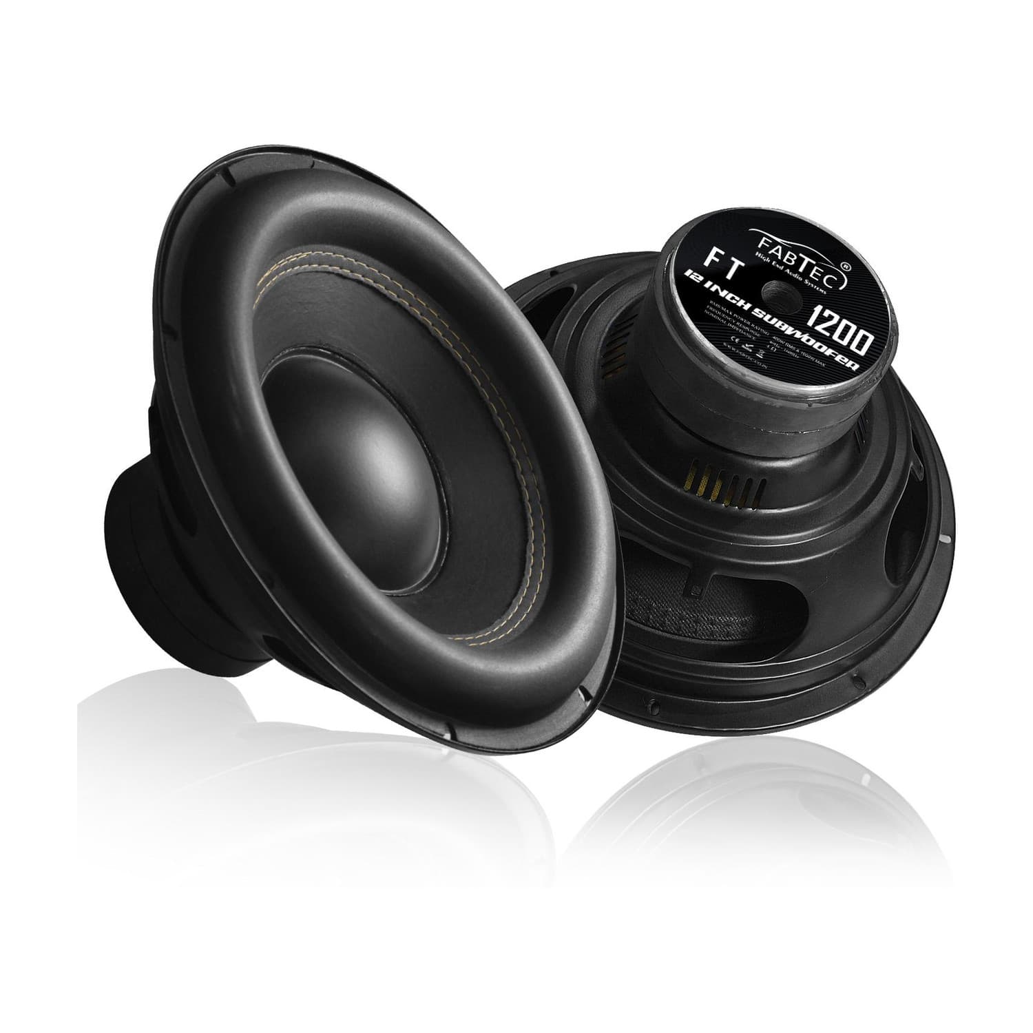 FABTEC 12 Inch Subwoofer 400W RMS, 4-ohms with 1600W Peak Power 4 Layer Copper Coil For Car 90DB Bass Audio Double Magnet Car Audio System (Single Pie...