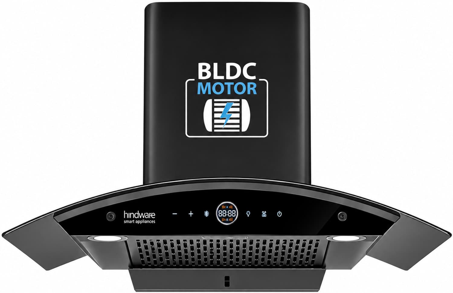 Hindware Smart Appliances Ripple Plus BLDC Autoclean 90 IN Auto Clean | Curved Glass | Filterless | Touch Control | Energy Efficient LED Light | Power...