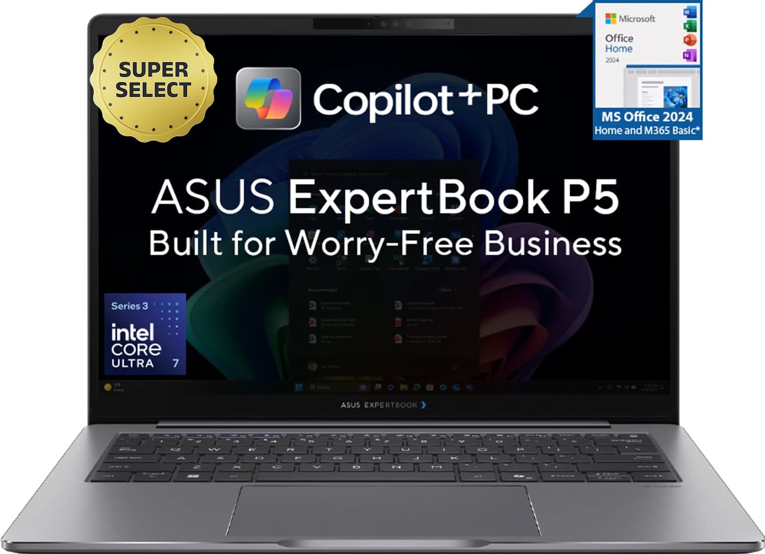 ASUS Expertbook P5 Full metal AI PC with 1 Yr ADP Intel Core Ultra 7 356H - (32 GB/1 TB SSD/Windows 11 Home) P5405CAA-NZ0099WS Laptop (14 inch, Misty ...
